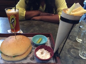 gastro burger at monkey bar. bangalore, india. march 2015.