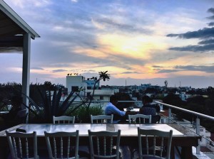 sunset as seen from om made cafe. bangalore, karnataka. march 2015.