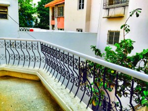 bedroom balcony. bangalore, india. april 2015.