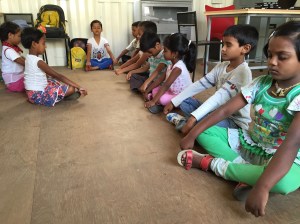 morning meditation. malavalli, india. april 2015.