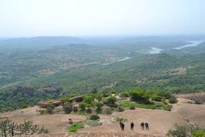 waiting for the others and enjoying the view. savandurga, india. may 2015.