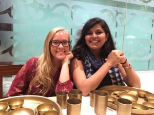 bettina and shambhavi eagerly awaiting their dinner. bombay, india. may 2015.
