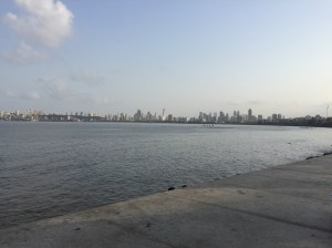 marine drive on a quiet sunday morning. bombay, india. may 2015.