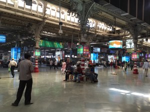 the calm before - or probably after - the storm in cst. bombay, india. may 2015.