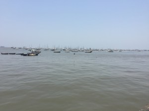 the view from the harbour. bombay, india. may 2015.