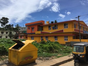 virajpet as seen from the bus. virajpet, india. june 2015.