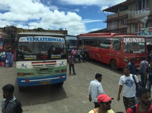the gonikoppal bus stand. coorg, india. june 2015.