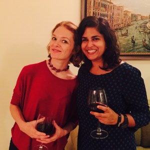 with maeve at amai's birthday party. bangalore, india. june 2015.