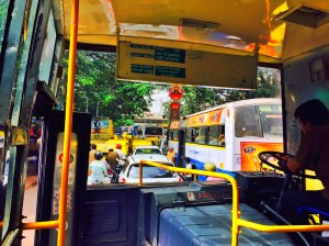 just another day on the bus. bangalore, india. july 2015.