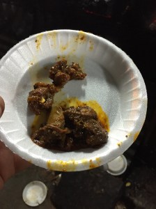 my free afghani kebab and hyderbadi kebab. bangalore, india. july 2015.