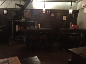 inside smally's resto cafe. sorry it's so dark. bangalore, india. july 2015.