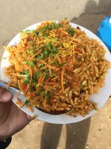 love me some bhel puri. bangalore, india. august 2015.