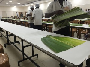 my favourite lunch is one served on a banana leaf. coimbatore, india. august 2015.