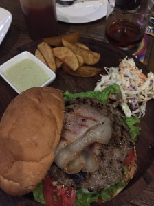 all-time favourite burger at the lost caravan. bangalore, india. september 2015.