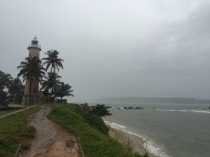 a rainy view of the light house. galle, sri lanka. september 2015.