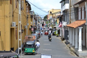street scene inside the fort. galle, sri lanka. september 2015.
