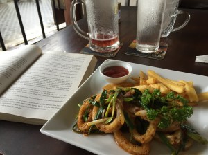 spent a rainy afternoon eating, drinking, and reading. september 2015.