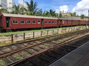 inside the galle railway station. galle, sri lanka. october 2015.