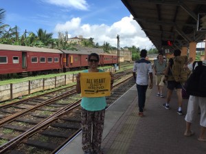 showing my grizz pride while waiting for the train. galle, sri lanka. october 2015.