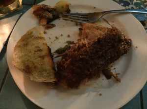 masala fry pomfret at carnival de goa. bangalore, india. october 2015.