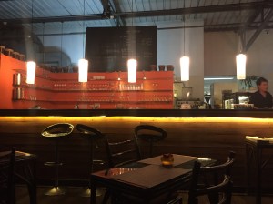 the bar at cafe max. bangalore, india. october 2015.