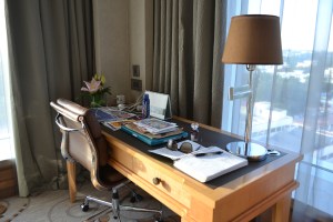 desk covered in all my crap. bangalore, india. october 2015.