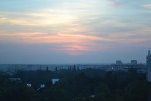 sunset view. bangalore, india. october 2015.
