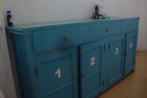 lockers available for storage at pedlar's. galle, sri lanka. october 2015.