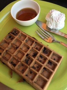 choco-chip waffle at desserted. bangalore, india. october 2015.