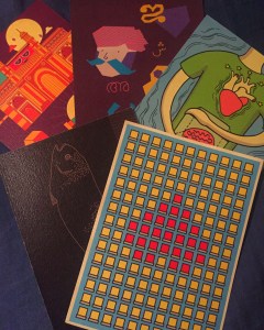 postcards for supporting taxi fabric! bangalore, india. november 2015.